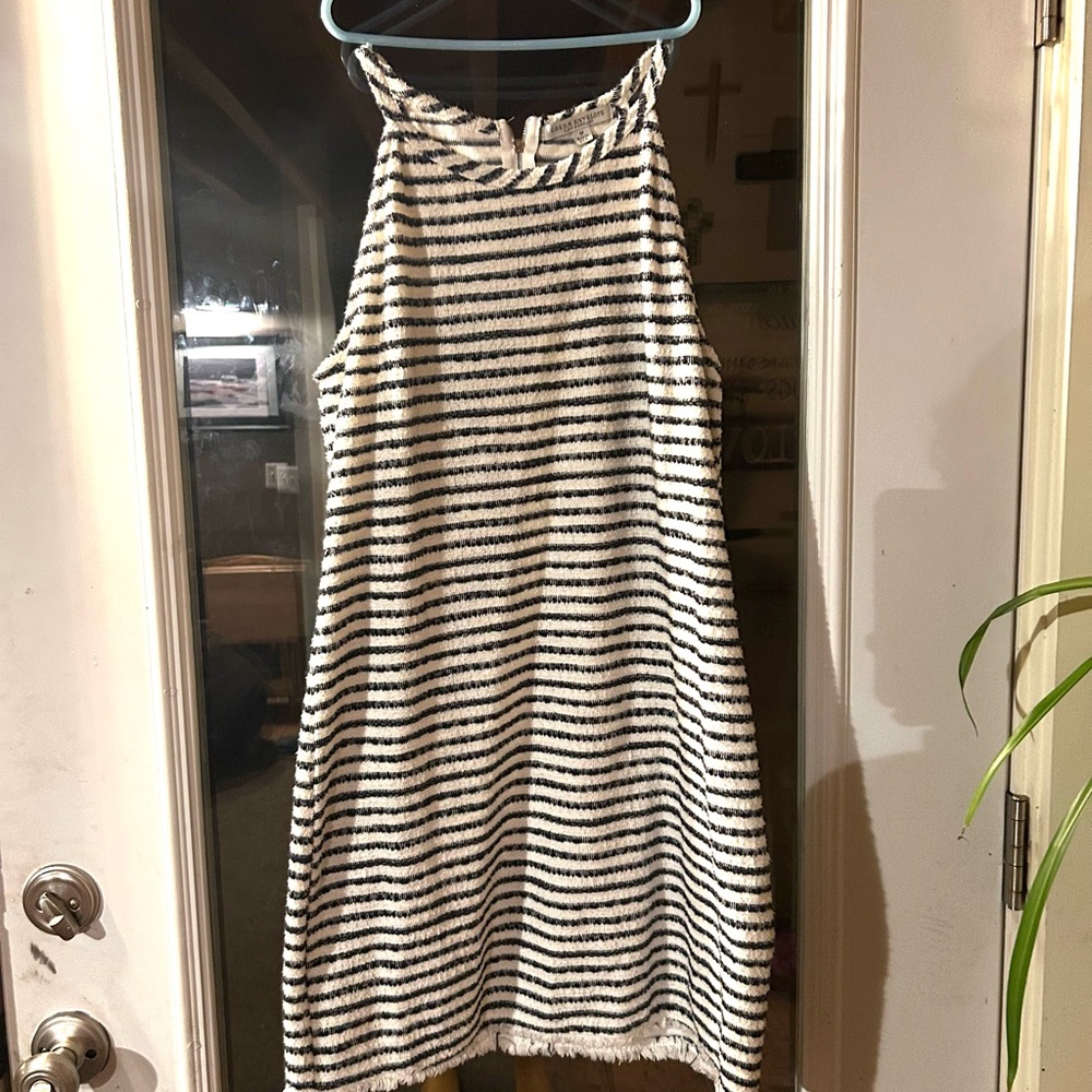 Striped navy and White Sleeveless Dress